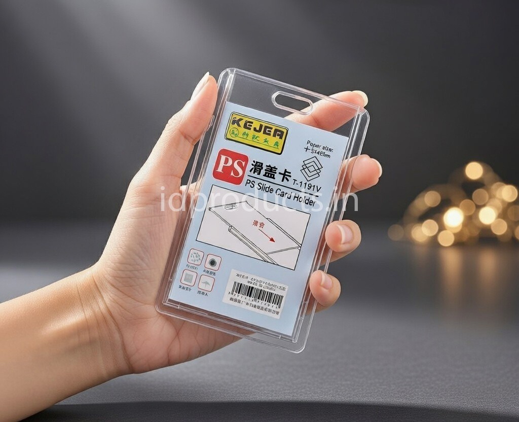 Vertical Acrylic ID Card Holder – Clear Transparent Badge Holder | Durable & Professional