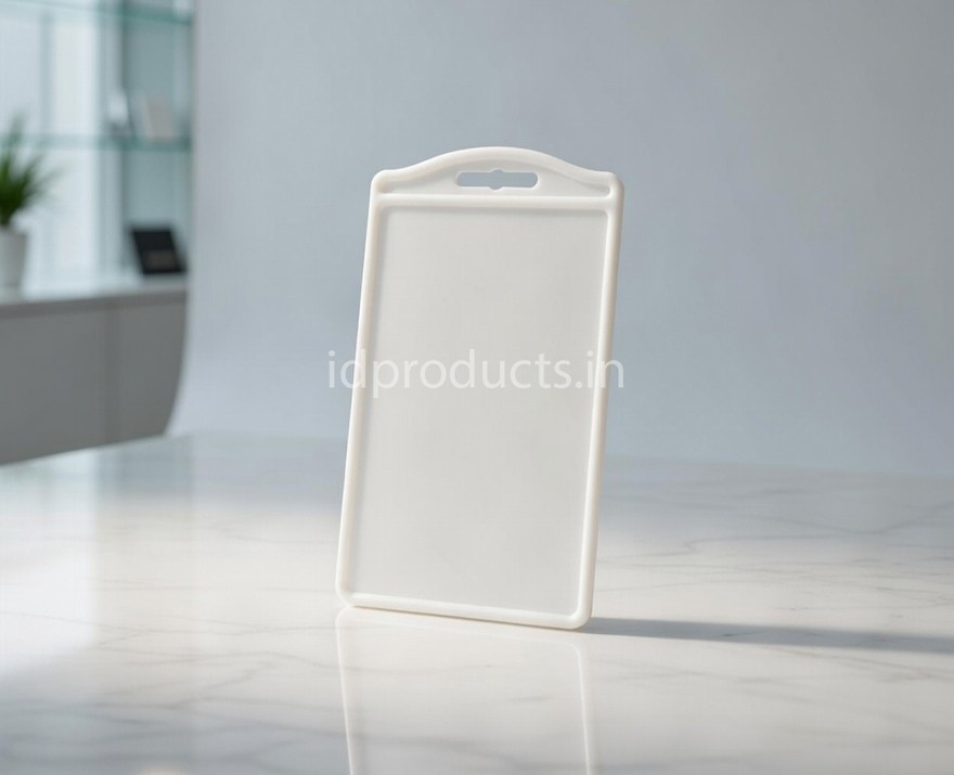 Horizontal PVC Transparent ID Card Holder - Clear Hard Plastic